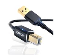 Cavo Stampante USB 2.0, Cavo USB Maschio A Maschio B Placcato in Oro Compatibile per Stampante HP, Canon, Lexmark, Epson, dell, Xerox, ECC (Nero, 20 FT)