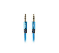 Cavo stereo Lanberg CA-MJMJ-10CU-0010-BL connettori jack 3,5 mm maschio/maschio placcato oro cavo intrecciato 1 metro blu