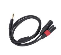 Cavo Stereo Sbilanciato Doppio XLR Maschio a 6,35 Mm, Cavo Sdoppiatore a Y 4N OFC, Cavo Schermato 20 AWG con Connettori Placcati Oro 24k, Cavo Sdoppiatore da 50 Cm per (2m)