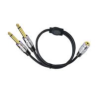 Cavo stereo TRS da 6,35 mm maschio a 3,5 mm maschio da 1/8 di pollice a 2 x 6,35 mm maschio, splitter adattatore splitter per microfono stereo da 6,35 mm a 3,5 mm