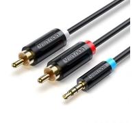 Cavo stereo Vention BCLBG da 3,5 mm Jack maschio a 2 RCA maschio 1,5 m Contatti dorati Nero