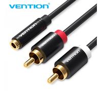 Vention Cable Cavo audio VAB-R01-B100 – Jack 3,5 mm femmina a 2x RCA maschio – 1 m – Nero