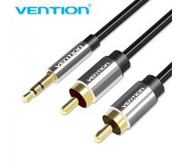 Cavo stereo Vention BCFBJ da 3,5 mm a 2 RCA, 5 m, placcato oro, nero