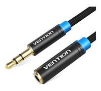 Cavo stereo Vention VAB-B06-B300-M Jack da 3,5 mm maschio a femmina, connettori neri e dorati, 3 m
