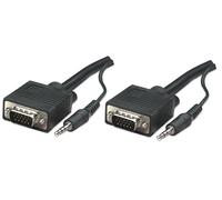 Cavo SVGA HD15 con audio 3.5mm 1.8m schermato - Manhattan ICOC SVGA-G-018