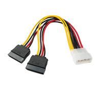 System-S Cavo SATA Y 20 cm 2x 15pin femmina a IDE 4Pin Molex femmina adattatore per unità disco rigido