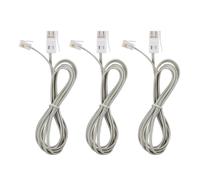 Cavo telefonico grigio argento, resistente, dalla texture liscia, con connettori modulari compatibili. Lunghezza del cavo regolabile per telefoni,