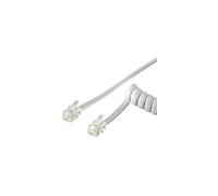 Cavo telefonico spiralato per cornetta 4mt RJ10 4P4C Bianco ICOC MD-44-04SW