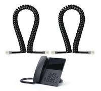 Cavo Telefonico Spirale, Set di 2 Cavi Telefonici a Spirale Neri, Cavo Telefonico per Telefoni Fissi, Cavo Telefonico RJ9 4P4C si Applica Family Phone Accessorio Telefonico (Nero)
