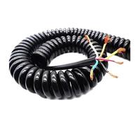 Cavo telescopico a molla a 6 core, a spirale 24 AWG, 0,2 mm², 2,5 m/5 m/7,5 m, alimentazione nera, estensibile, 1 pezzo (Size: 2,5 m, colore: nero)
