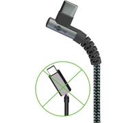 Cavo tessile da USB-C⢠a USB-A con connettori metallici (grigio siderale/argento), 90°, 2 m, 2 m, nero, grigio - cavo di
