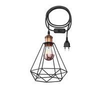 Cavo tessile di 3 m RETRA interruttore a spina vintage paralume a gabbia in [EEK: E]