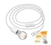 Cavo tessile LEHA 3 m con spina e interruttore bianco incl. lampada LED bianco [EEK: D]