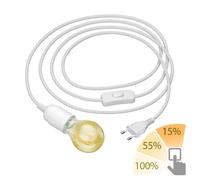 Cavo tessile LEHA 3 m con spina e interruttore bianco incl. lampada LED oro max.
