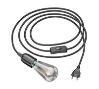 Cavo tessile LEHA 3 m con spina e interruttore nero incl. lampada LED 240 lm