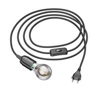 Cavo tessile LEHA 3 m con spina e interruttore nero incl. lampada LED 370 lm