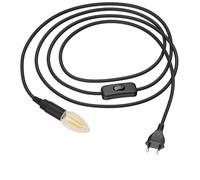 Cavo tessile LEHA con spina e interruttore nero 3m incl. lampada LED E14 4,1W [EEK: E]