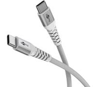 Goobay 70193 Cavo USB C di Ricarica Rapida 60W 20V / 1m / Tessuto Estremamente Resistente / 480 Mbit / Samsung / Bianco