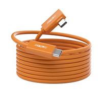 Cavo Tethering USB C in fibra ottica 9 m, ad angolo retto 10 Gbps VR per trasferimento dati bidirezionale con PD 60 W, USB 3.2 GEN 2 Link cavo per VR/fotocamera/Sony/Canon/Nikon/MacBook (arancione)