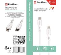 Cavo TipoLight-ning - Tipo-C 3A 1.5mt Carica Rapida e dati Bianco - PP15CL624W