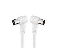 Cavo TV da 25 m, con connettore ad angolo retto, bianco, ideale per collegamenti in spazi ristretti e ordinati.