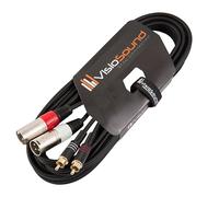 Cavo Twin 2 x XLR Maschio a 2 x Connettore RCA Phono Oro/Cavo Patch Segnale Audio 5m