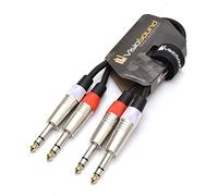 Cavo Twin Jack Stereo TRS 6.35mm 1/4" a Jack TRS/Cavo Patch Segnale Audio Bilanciato 0.5m