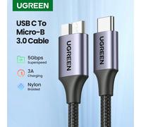 Cavo UGREEN USB C a Micro B 3.0 da 5 Gbps, 3A, per sincronizzazione rapida, per unità disco rigido HDD SSD, cavo USB Type C Micro B 1m,2m,0.5mPoliammide