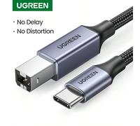 Cavo UGREEN USB-C per stampante, da USB-C a USB-B 2.0, intrecciato in nylon, compatibile con MacBook Pro, stampanti, fotocamere, pianoforte digitale, hard disk 1m,2mPolicloruri di vinile