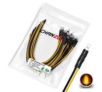 [Cavo UL] Chanzon 20 pezzi Pre Cablati 3mm LED lampeggianti luci a diodi (lente trasparente rotonda e trasparente DC 12V) con resistenza da 680 ohm 1/4W e indicatore di Cavo da 24AWG