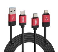 Lampa Cavo USB Ultimate 6 in 1 – 100 cm – Ricarica e dati – Struttura metallo – Nero