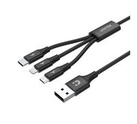 UNITEK CABLE USB 3IN1 MICROUSB USB-C LIGTHINING C14049BK