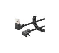 Manhattan Cavo USB 356237 - USB-A a Micro-B spiralato 1 m Nero USB 2.0 3A