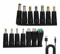 Cavo USB 14 in 1 a DC maschio - Cavo di ricarica 5 V 2 A, cavo adattatore universale con 14 connettori per router, rasoio, TV Box, strisce LED, per hub Philips Hue, ecc. (1 m)