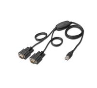 Cavo USB 2.0 a 2x RS232 Digitus 1,5 m Nero