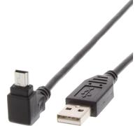 Techly Cavo USB 2.0 A maschio/mini B maschio 90° 1,8 m Nero