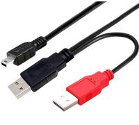 Cavo USB 2.0 ad Y 2xA maschio/mini B maschio 0,6 m