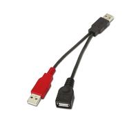 AISENS A101 - 0030 - Cavo USB 2.0 con Alimentazione di 15 cm, per Esterno, Colore: Nero