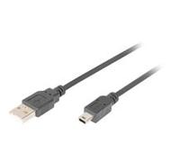 USB 2.0 connection cable, type A - mini B (5pin) M/M, 1.8m, USB 2.0 conform, bl