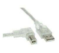 Cavo USB 2.0 - da A a B angolato a sinistra - trasparente - 0,5 m NEW