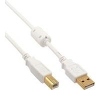 Cavo USB 2.0 - da A a B - bianco - oro - con nucleo in ferrite - 0,5 m NEW