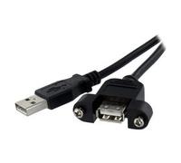 Cavo USB 2.0 Extension per Montaggio a Pannello Black 0,3m USBPNLAFAM1