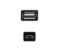 Cavo USB 2.0 OTG con connettori tipo Micro B maschio a USB A femmina, colore nero, lunghezza 15 cm, ideale per collegare periferiche come tastiere o chiavette USB a smartphone o table