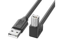 Cavo USB 2.0 per stampante, 5 m, tipo A maschio a tipo B, cavo scanner ad alta velocità, 480 Mbps, gomito a 90 gradi, per uffici e uso domestico