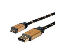 Cavo USB 2.0 ROLINE GOLD, A - Micro B, M/M, 0,8 m