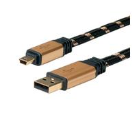 Cavo USB 2.0 ROLINE GOLD, A - Mini a 5 pin, M/M, 0,8 m