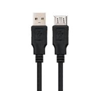 Cavo USB 2.0 tipo A maschio ad A femmina, colore nero, lunghezza 1,8 metri, ideale per estendere la connessione tra i dispositivi.