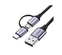 Cavo USB 2 in 1 - UGREEN - Micro USB & USB-C - 2,4 A - 1 m - Nero