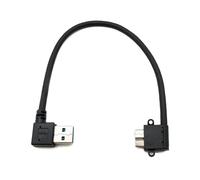 System-S Cavo USB 3.0 25 cm Micro B maschio a tipo A maschio angolo in nero