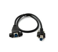 Cavo USB 3.0 50 CM Tipo B Maschio A Femmina Con Vite Adattatore Nero